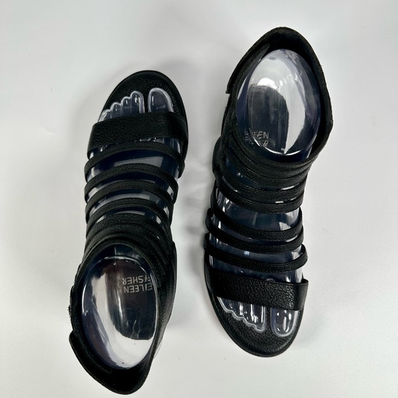 Eileen Fisher Women’s Black Gladiator Otto Sandals - Picture 10 of 11